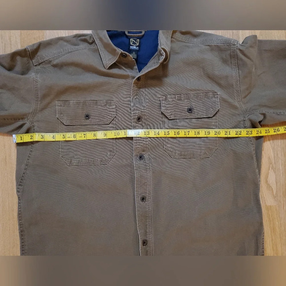 Noble Outfitters Canvas Shirt Men's Size Large Brown Button Up‎ Long Sleeve - Picture 4 of 6